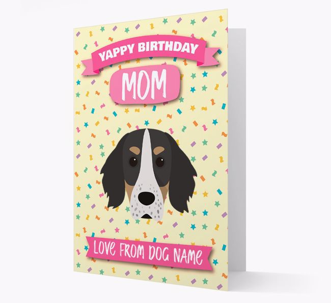 Personalized Card 'Yappy Birthday Mom' with {breedCommonName} Icon